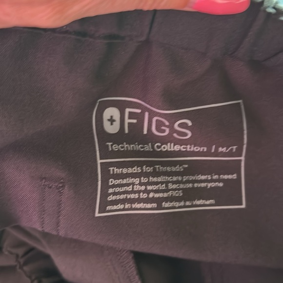 Figs Pisco Basic Scrub Pant Mens Black Tie Waist Sz Medium Tall - Picture 7 of 9